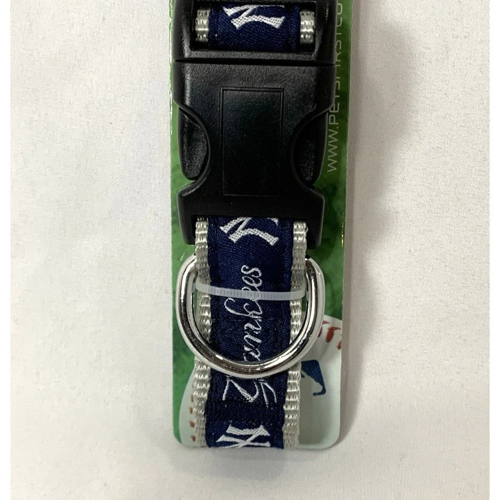 New York Yankees MLB Dog Collar Large Webbing Strap 1